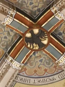 Marienkirche, Schlussstein am Gewölbe der Taufkapelle, 2026